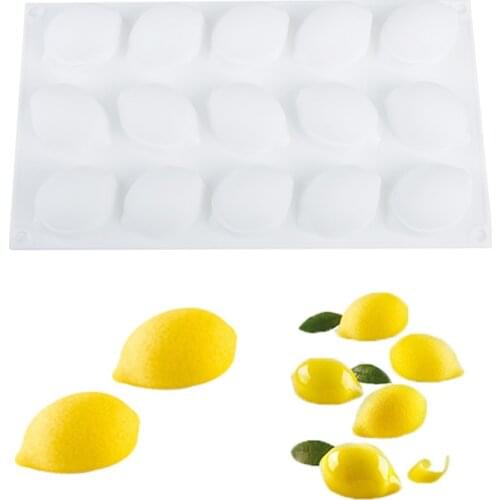 Eco-Friendly 15 Lemon Shaped Silicone Resin Mousse Cake Mold Jelly Pudding Molds Chocolate Mould Ice Mold Kitchen Accessories