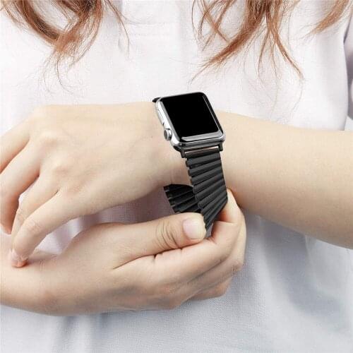 Elastic Metal Band for Apple Watch SE 6 Bands 40mm 44mm No Clasps Stainless Steel Loop Strap for iWatch SE 6 5 4 3 2 1 Wristband