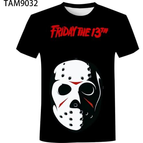 Friday the 13th 2021New Style of Foreign Trade Summer Mens Womens Short Sleeve T-Shirt 3D Childrens Oversize Street Top