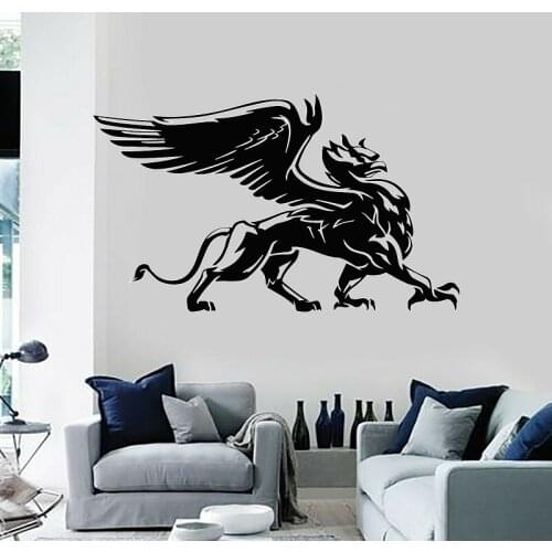 Griffin eagle lion wings fantasy beast bird prey vinyl wall decal home living room bedroom art decoration sticker mural SL12