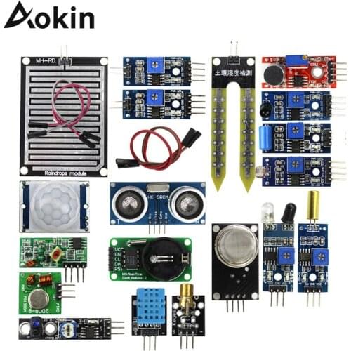 16pcs/lot Sensor Module Board Set Kit For Arduino Diy Kit Raspberry Pi 3/2 Model B 16 Kinds Of Rain/Soil/Temperature Sensor
