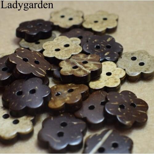 Plum Flower Line Coconut Button Plum Blossom Coconut Buttons for Craft Buttons for Diy Sewing Scrapbooking for Handmade Crafts