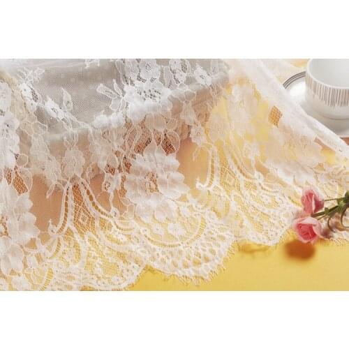 Soft lady underwear clothing diy sewing lace Nice eyelash chantilly lace for wedding gown 1.5*3 meters