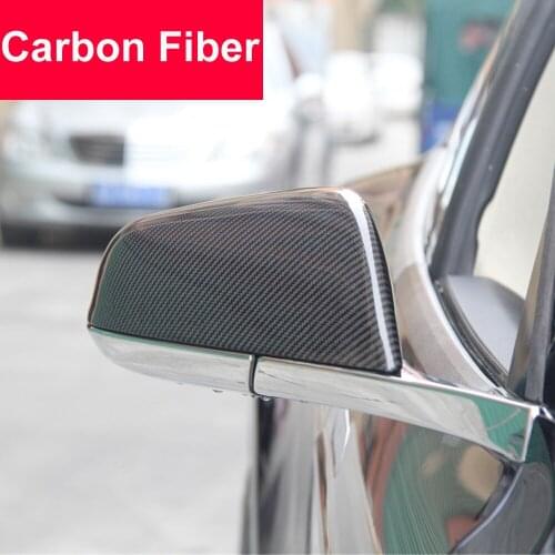 Carbon Fiber Car Door Rear View Mirror Cover Sticker Car-Styling Decoration For TESLA MODEL 3 S X Auto Accessories
