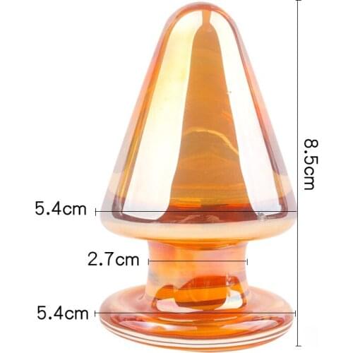 New Golden Big Anal Plug Glass Dildo Sex Toys For Man Adult G-Spot Male Masturbator Dildo Butt Plug Gay Man Erotic Shop