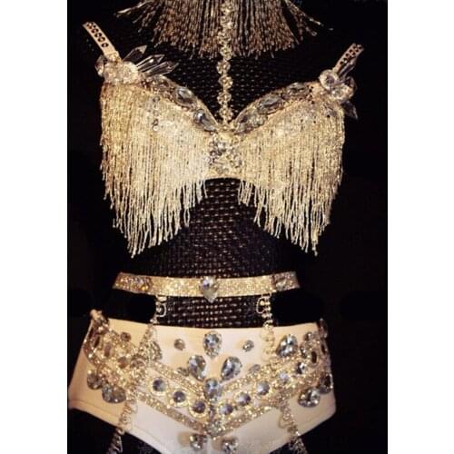 New Design Girl Women Sexy Lady Evening Bra Shorts Cabaret Stage Performance Cosplay Clothes