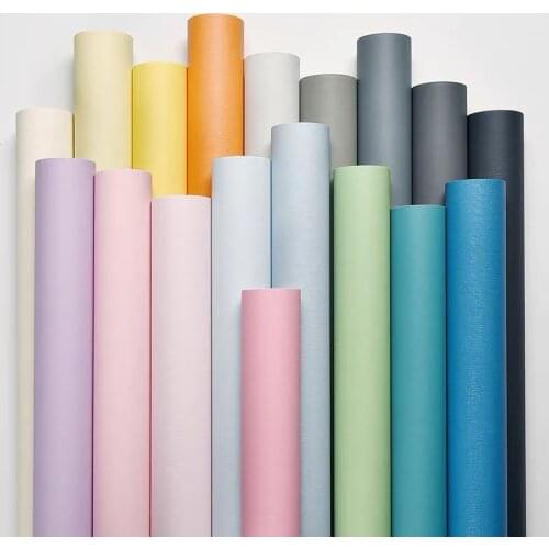 Solid Color PVC Waterproof Self adhesive Wallpaper 5m for Living Room Kids Bedroom Decor Vinyl Contact Paper for Kitchen Cabinet