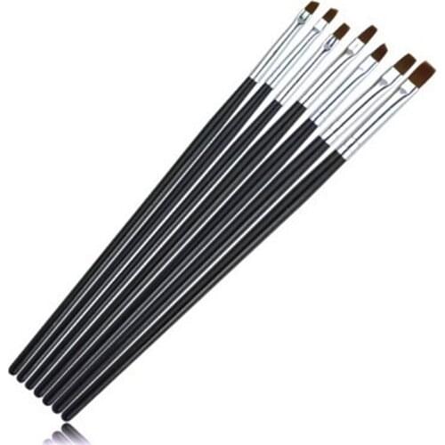 Wholesale Professional 7 Sizes Black Nail Art Brush Set for UV Gel Builder Nail Beauty Brushes sets 100sets/lot free shipping