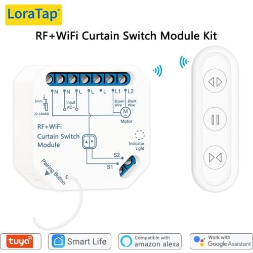 Tuya Smart Life WiFi Curtain Blind Switch Module with Remote for Roller Shutter Electric Motor Google Home Aelxa Echo Smart Home