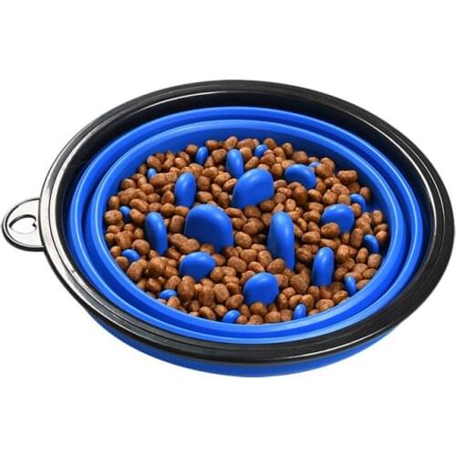 Portable Pet Dog Feeding Food Bowls Anti Choking Dog Food bowl Plastic Slow Feeder Anti-Gulping Food Plate Pet Cat Tableware