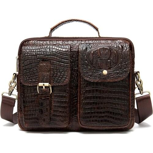 Mens Bag Genuine Leather Mens Shoulder Bags Male Leather Laptop Briefcase Messenger/Crossbody Bags for Men Handbag