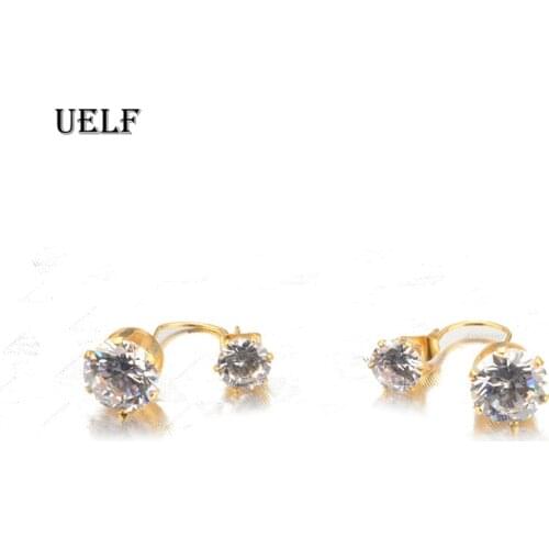 Uelf Crystal Stud Earrings Women Jewelry Accessories Stainless Steel Ball Stud Earring kit Bijouteria brincos
