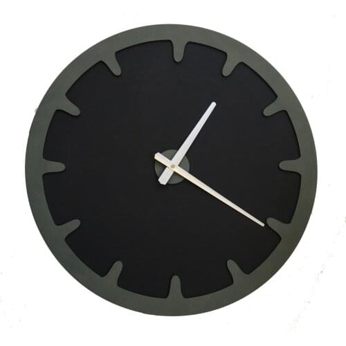North Designed Nero Mildew Green Bar Decorative Wall Clock 48 Cm