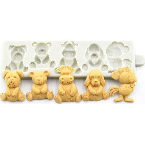 Cow puppy lamb fondant cake silicone mold chocolate mold children birthday cake baking mold