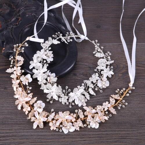 SLBRIDAL Handmade Wired Crystals Rhinestones Pearls Floral Wedding Hair accessories Hair Comb Bridal Hair Vine Women Jewelry