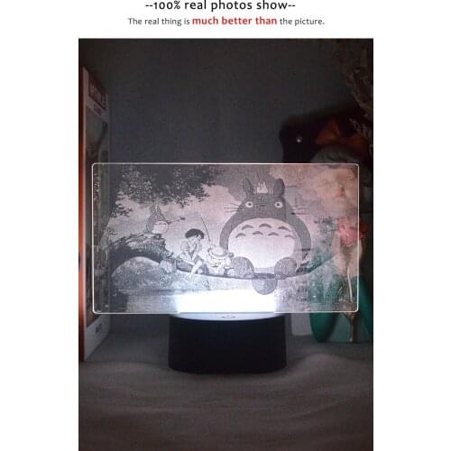 Night Light LED 3D Picture Lamp Anime MY NEIGHBOUR TOTORO Touch Sensor Color Changing Novelty Nightlight for Bedroom Decor