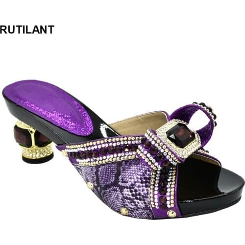 New Fashion Nigerian Women Party Pumps High Heels Women Luxury 2020 Rhinestone Wedding Party Shoes Wedding Shoes Bride Cristal