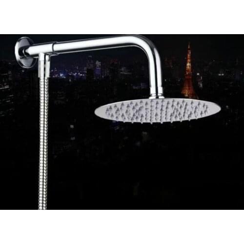 Stainless Steel Ultra-thin Anti-blocking Shower Big Shower Head Spray Crossbar Fixed Seat Outlet Pipe Interface Universal H8122
