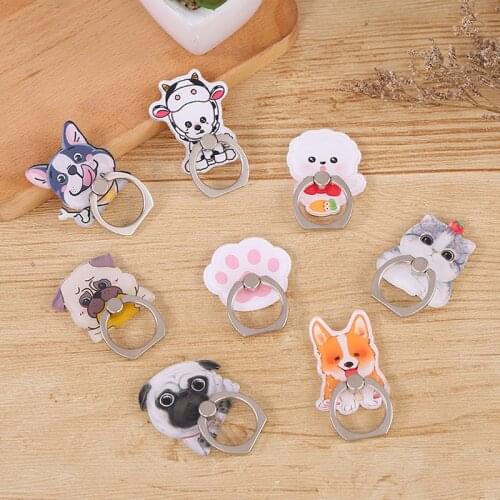 Universal Mobile Phone Holder Dog Cat Cartoon Puppy Phone Ring Cell Phone Stand Finger Ring Holder Tables Support for iPhone