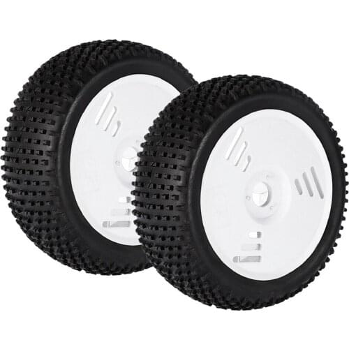 1 Pair RC 1:8 Off-Road Car Tire with Wheel Rim for VP-PRO ZDRacing HPI FS White+Black