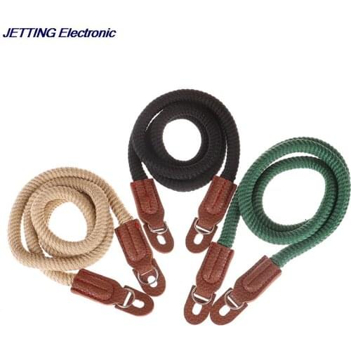 1Pcs Fashion Design Cotton Rope Camera Neck Strap Vintage Shoulder Strap Leather Lanyard