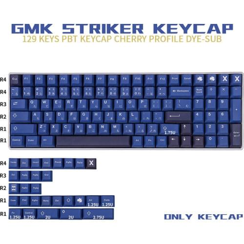 129 Keycaps PBT Keycap Cherry Profile DYE-SUB Personalized GMK Striker Keycaps For Mechanical Keyboard 61 64 84 108 Layout