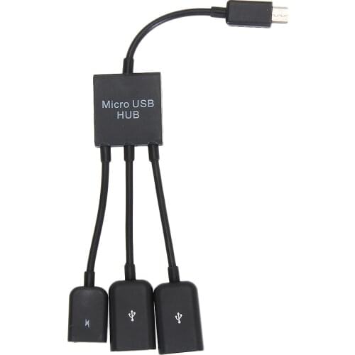 3 in1 Multi-function Dual Micro USB Host OTG Hub Adapter Cable Male to Female Dual Micro USB 2.0 Host OTG Hub Adapter Cable