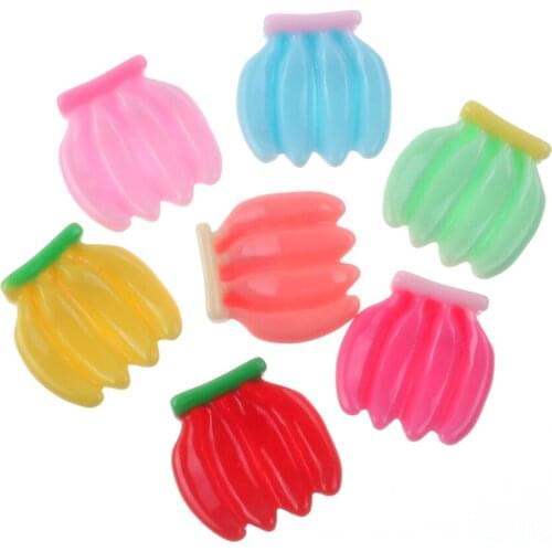 50pcs 19x19mm Mixed Resin Banana Decoration Crafts Flatback Cabochon Embellishments For Scrapbooking Beads Diy Accessories