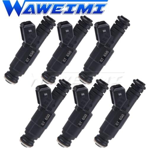 WAWEIMI 6 Pieces High Flow 650cc Fuel Injector Nozzle GT650 For Modified Car High Preformance Injection Brand New