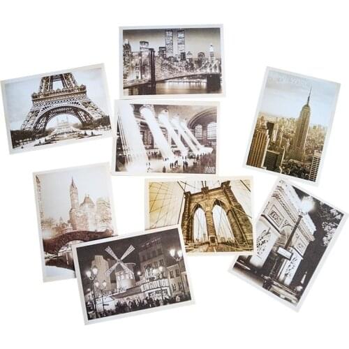 6packs/lot Classical Famous Europe Building Vintage Postcard Gift Travel Souvenir Greeting Cards Christmas Postcards Wholesale