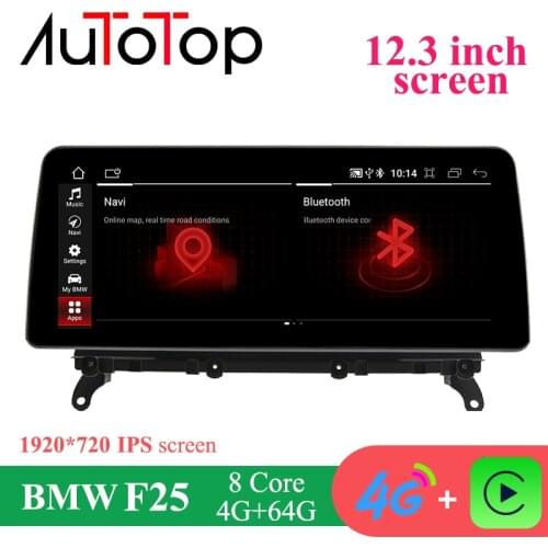 AUTOTOP Qualcomm 12.3" bmw x3 f25 android 10 Car Multimedia for X3 F25 X4 F26 CIC/NBT 2011-2017 Wireless Carplay Android Auto BT