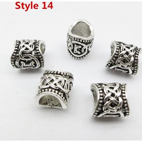 5pcs Viking rune Hair Braid Dread Dreadlock beard Beads rings Tubes For men women girls boys Hair Accessories