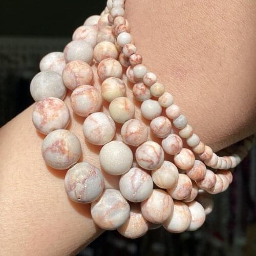 Natural Stone Dull Polish Red Web Jaspers Round Beads Spacer Beads For Bracelets Jewelry Making Diy Handmade Accessories 4-12mm