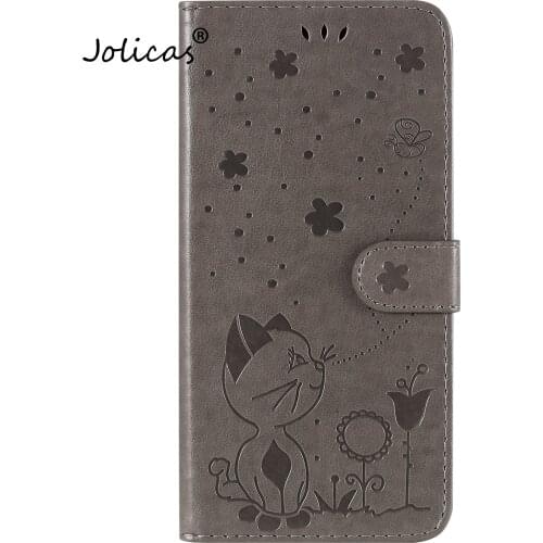 Cat And Bee Cases For cover Huawei P40 Lite E Animal Cute Huawei Movil estojo Y7P Honor 9C PU Leather Flip Wallet Phone Shell