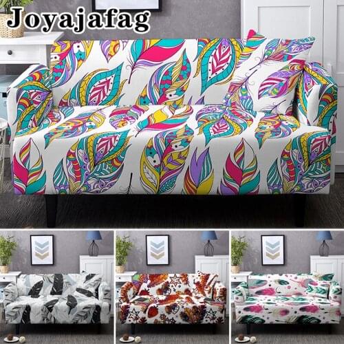 Joyajafag Elastic Psychedelic Feather Sofa Cover For Living Room Washable Stretch Couch Protector Cover 1/2/3/4 Seater