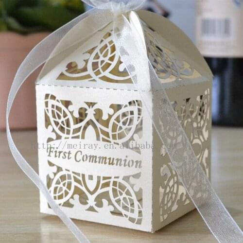 Baby baptism religious first communion favors wedding gifts box with free ribbons
