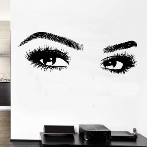 Girl Eyebrow Lashes Salon Art Wall Sticker Decal Beauty Salon Sticker Home And Beauty Parlor Art Decoration A002977