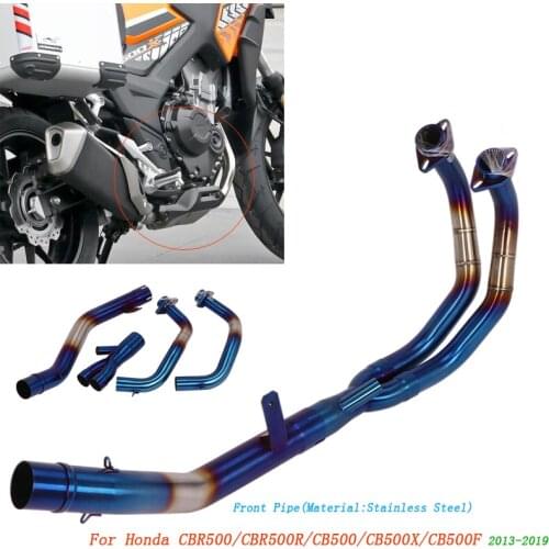 For Honda CBR500R CBR500 CB500 CB500F CB500X 2013 2014 2015 2016 2017 2018 2019 Motorcycle Front Link Pipe Exhaust System Tubes