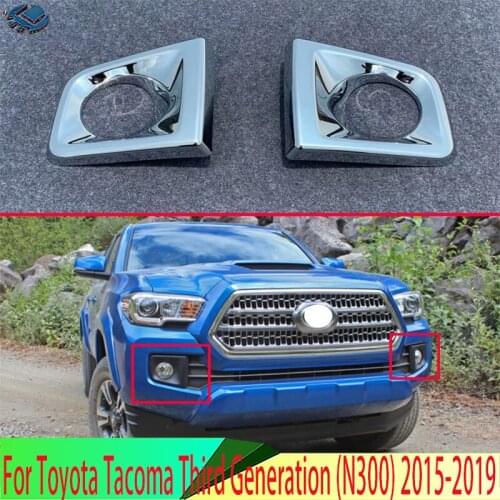 For Toyota Tacoma Third Generation (N300) 2015-2019 Car Accessories ABS Chrome Front Fog Light Lamp Cover Trim Molding Bezel