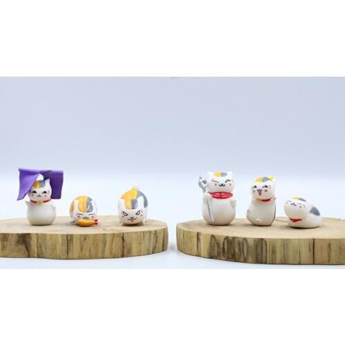 6pcs Natsume Friends Cat Action Figure Toys Cute Cat Teacher Animal Model Figure Toys For Kids Kawaii Animal Model Doll