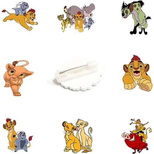 Disney Cute The Lion King Anime Movie Badge Simba Mufasa Enamel Pin Acrylic Brooch Pin Animal Brooch For Fans And Friends