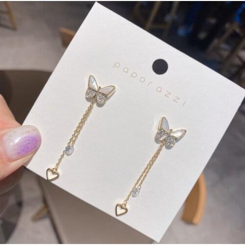 Korean fashion jewelry 2020 new tassel butterfly earrings temperament trend earrings declare that the earrings are women