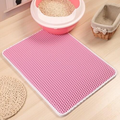 Cat Litter Mat, Kitty Litter Box Trapping Mat Large Size 30" X 22", Honeycomb Washable Design, Easy Clean,Waterproof,Urine Proof