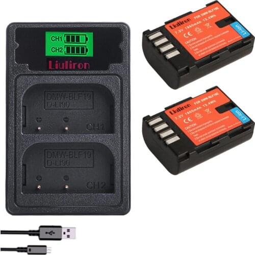 1860mAh DMW-BLF19 DMW BLF19 BLF19e Rechargeable Li-ion Batteries for Panasonic Lumix DMC-GH3 DMC GH3 GH4 DMC-GH4 GH5 Camera
