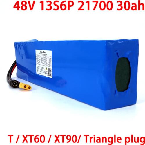 LiitoKala 48V 30Ah 21700 13S6P Lithium ion battery Scooter Battery 54.2v 30000mah Electric Bike Battery with BMS Protection