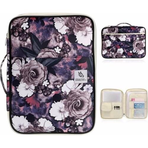 Premium Multi-functional A4 Document Bags Waterproof Oxford Travel Pouch Zippered Case For 13" Mac Notebook Ipad Laptop Pens