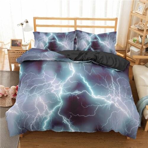 Fashion Lightning Bedding Set 2/3 pcs Luxury Duvet Cover Home Textiles Adult Couple Quilt Cover King Queen Size Comforter Cover