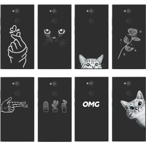 Soft Silicone For Sony Xperria L2 Case Cover Painting Phone For Sony L2 H3311 H3321 H4311 H4331 Cases Pattern Matte Flower Coque