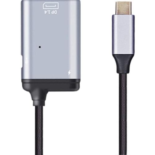 Jimier Laptop & Tablet & Phone USB-C Type C to Displayport 1.4 Monitor Converter Adapter 4K 2K 60hz with Female PD Power Port