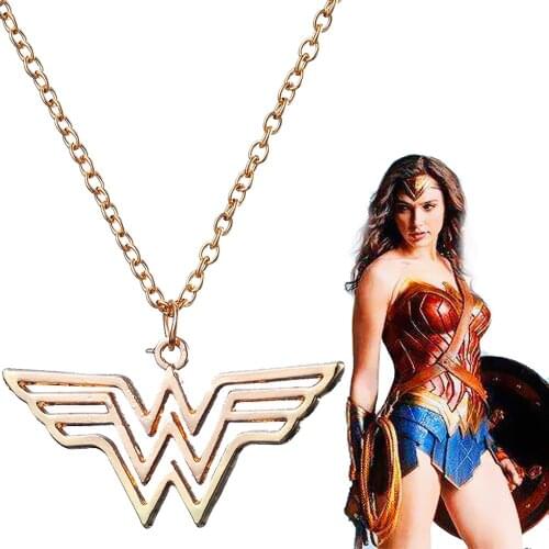 Hot Movie Wonder Logo Necklace Vintage Hawk Style Metal Chain Pendant Necklace Jewelry For Men Women Fans Gifts Accessories